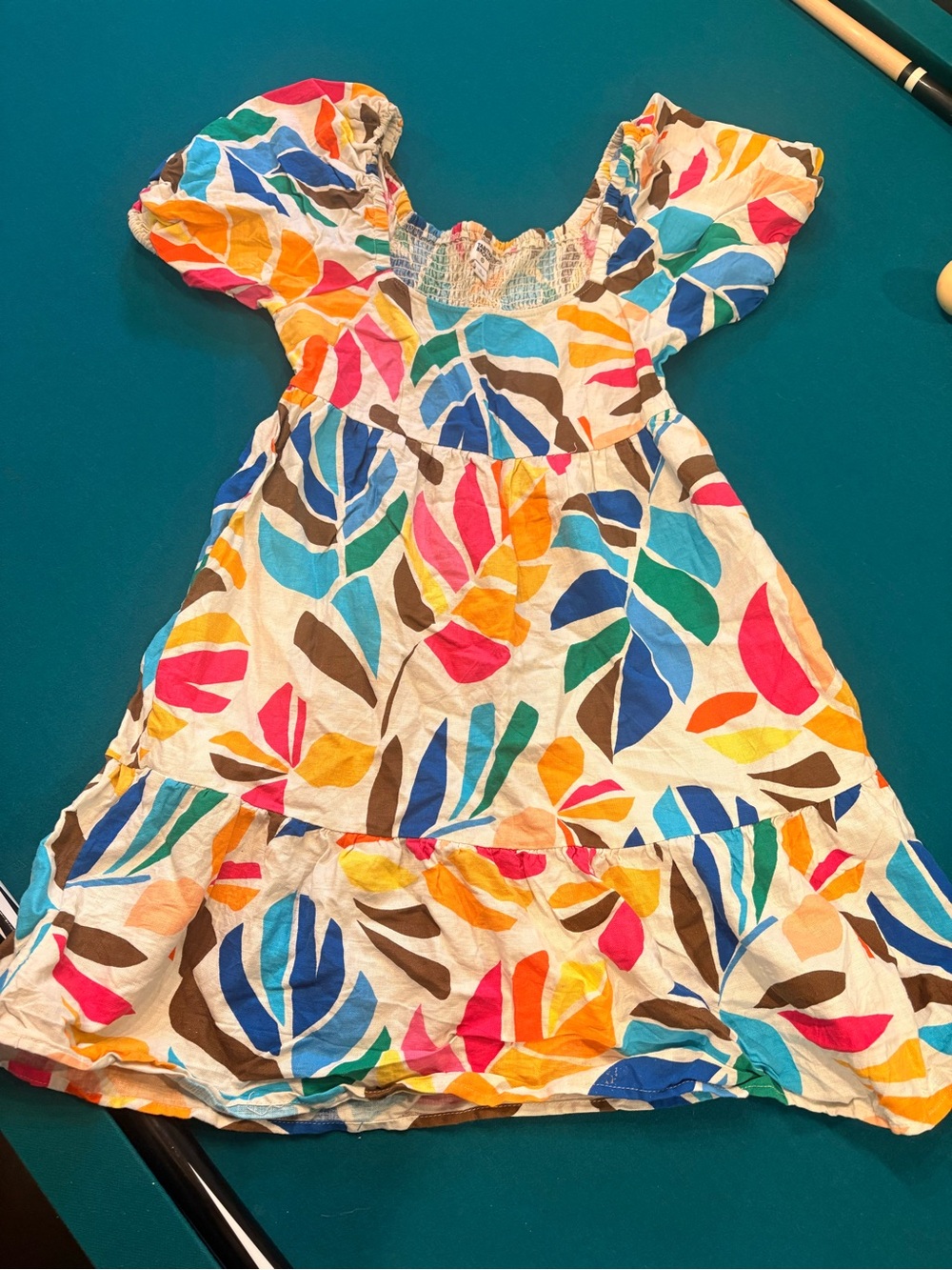 Tabitha Brown x Target Multicolor Leaf-Print Puff Sleeve Dress